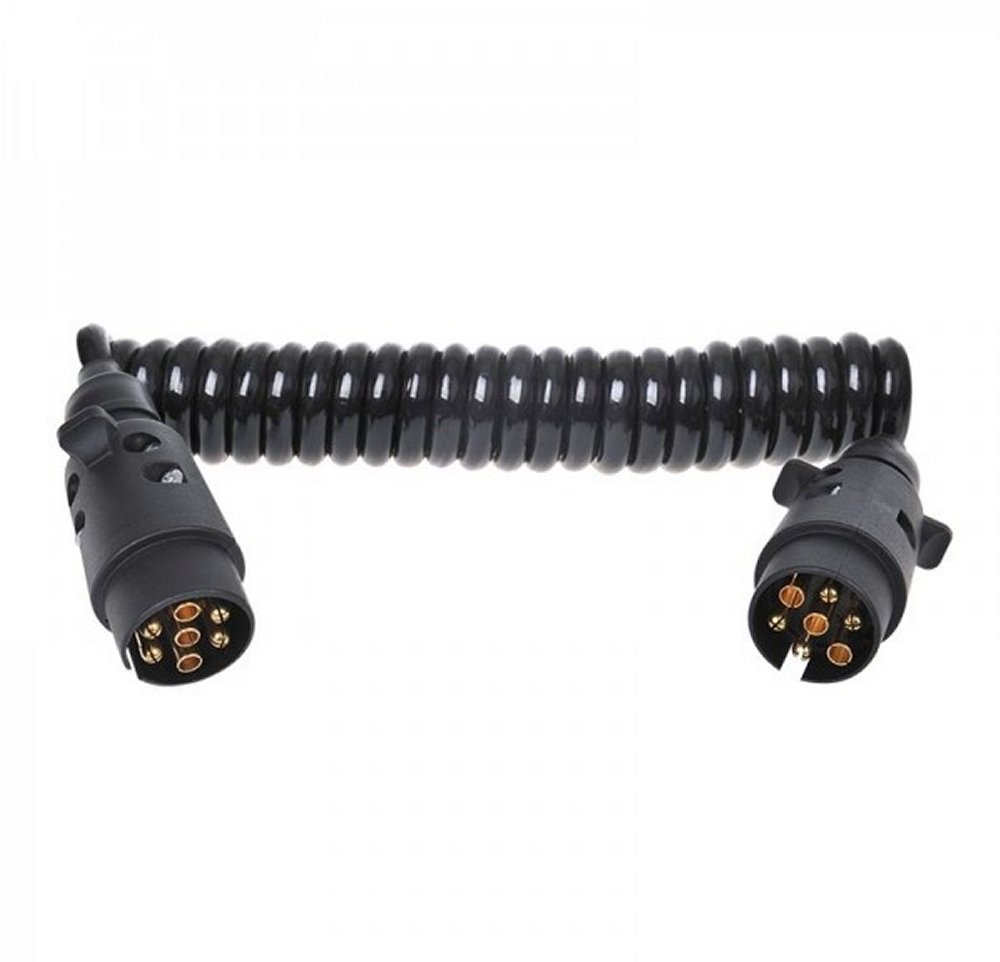 3 M Coiled Cord with 2 x Male Connector 7-Pin Plastic: Amazon.co.uk: Car &  Motorbike
