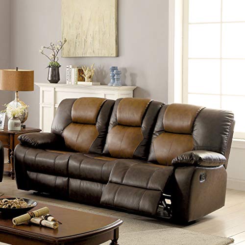 Furniture of America Carmez TwoTone Brown Leather Glider