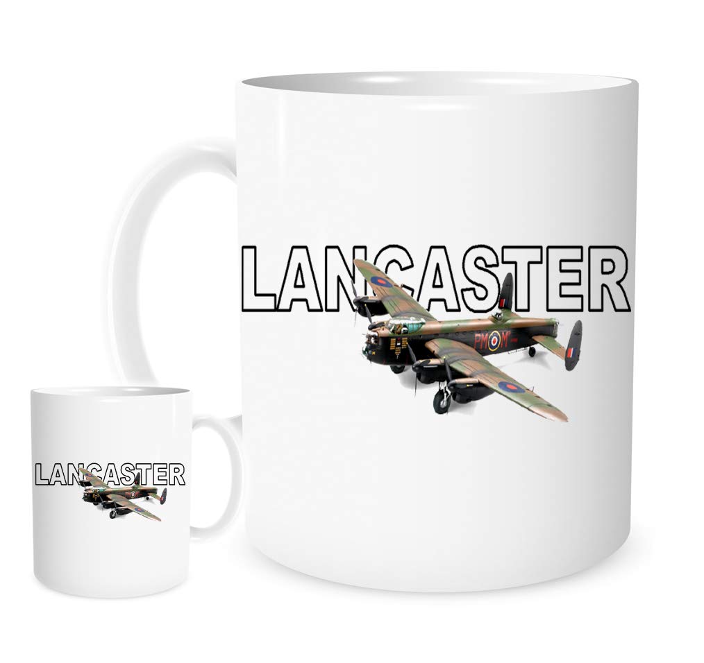 Lancaster Bomber Logo, 11oz Ceramic Gift Mug Featuring Emblem WW2 Aircraft Gift