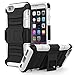 MoKo Case for iPhone 6 Plus / 6S Plus - Full Body Rugged Holster Case with Swivel Belt Clip - Dual Layer Shock Resistant Cover for Apple iphone 6 Plus (2014) / 6s plus (2015) 5.5 Inch, WHITE