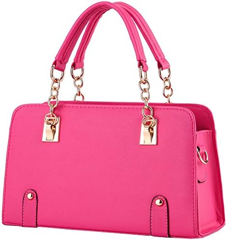Vusum Women's Leather Handbag Zipper Hobo Satchel Toe Shoulder Bag Rose