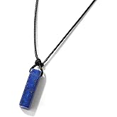 Crystal Necklaces for Women Gemstone Pendant Necklace Adjustable Handmade Black Rope Natural Stone Spiritual Necklace Energy Crystals and Healing Stones Necklace for Men