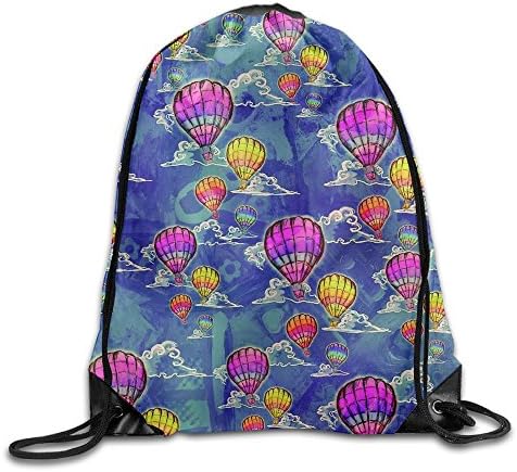 Hot Air Balloon Sky Cartoon Unisex Drawstring Backpack Travel Sports Bag Drawstring Beam Port Backpack