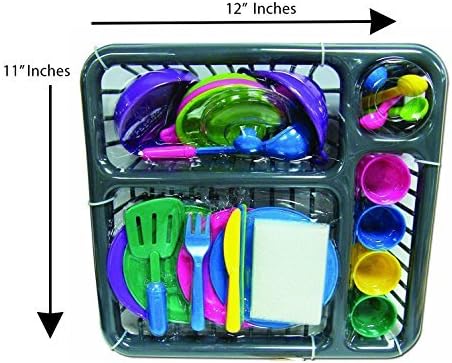 Kitchen Play Dishes Set for Kids, 27 Piece set