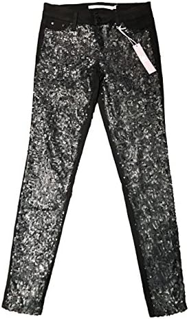 Tractr, Allover Sequin Jeans (Black, Size 26)