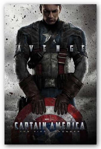 (22x34) Captain America: The First Avenger Movie Chris Evans Poster Print