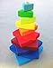 Grimm's Large Wooden Triangular Conical Tower (Wankel), 11-Piece Rainbow Colored Stacker, Made in Germany