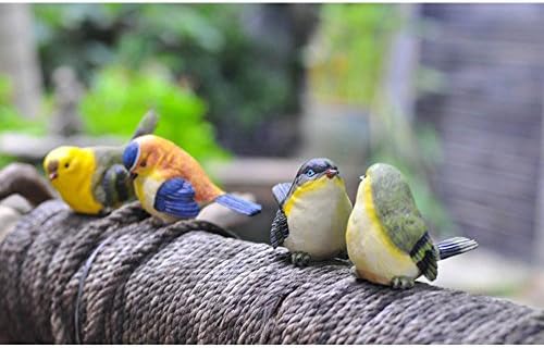 Vkenis 4PCS Gardening Decorations Small Birds Simulation Ornaments Birds