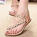 Start women Comfortable Summer Bohemia Sandals Clip Toe BeachShoes Herringbone Shoes (US=8, Khaki)