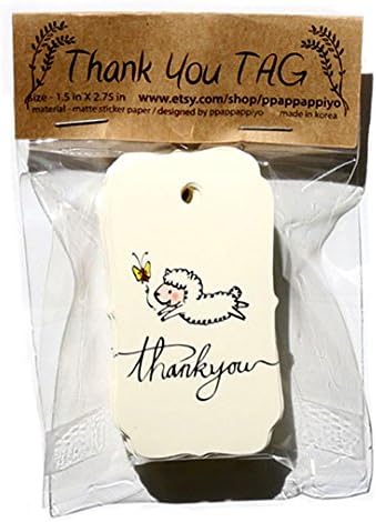 Sheep Thank you tag - 65 Sheets Size 1.5 X 2.75 Inch