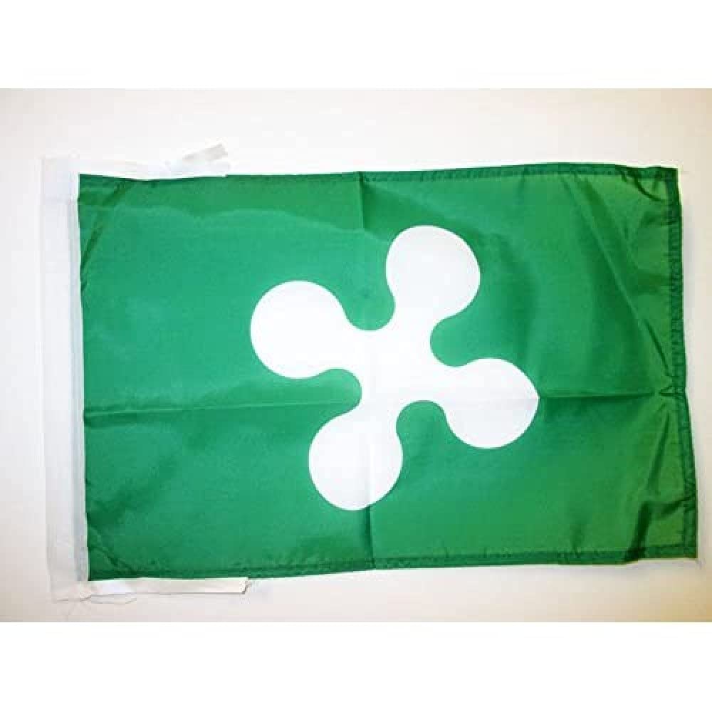 AZ FLAG - Lombardy Flag - 18'' x 12'' - 100% Polyester Italy - Italian region of Lombardia Small Banner with Two Cords - Fade Resistant - Vivid Colors - 18x12 in - 45x30 Cm — image 1