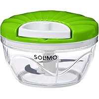 Amazon Brand - Solimo 500 ml Large Vegetable Chopper with 3 Blades, Green