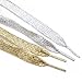 Rugjut 6 Pairs Gold & Silver Metallic Glitter Flat Shoelaces for Canvas Sneaker Athletic 45 inch