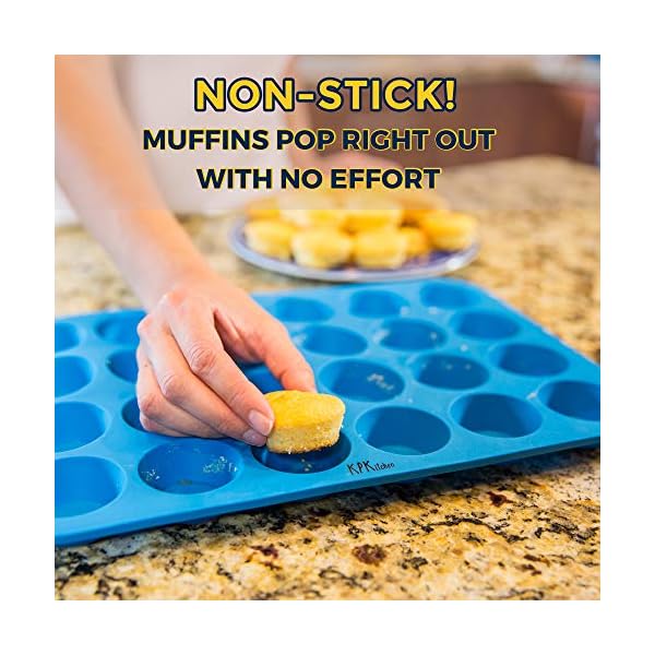 Silicone Muffin Pan & Mini Cupcake Baking Set (12 & 24 Cup) Non Stick