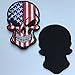 SpaceAuto Skull Head w/ USA American Flag Military Tactical Morale Badge Hook Loop Fastener Patch 3.54