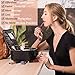 habe Travel Makeup Bag with Mirror - Premium Vegan Designer Make Up Bag Organizer Train Case for Women - Stores More than 3 Cosmetic Bags, Make Up Bags or Make Up Cases (Large, Black, 11.4x7.5x3.9 in)