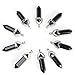 Asingeloo Wholesale 10PCS Black Onyx Pendants Hexagonal Bullet Stone Pendants Crystal Healing Point Reiki Charms Bulk for Jewelry Making Necklace Pendant