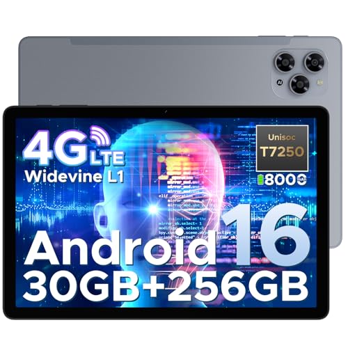 Tab G6 Android 16 Tablet 11 Inch, 30GB+256GB/2TB, 4G LTE Dual, Octa-Core Battery 8000mAh Android Tablet, HD+ 90Hz Screen Tablet with Sim, 13MP Camera, Gemini AI/Face ID/5G WiFi/GPS/3.5mm Audio