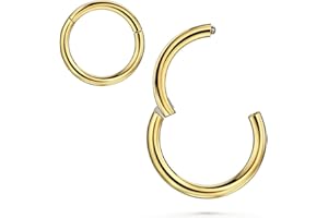 20G-18G-16G-14G-12G-10G 5/6/7/8/9/10/11/12/13/14/16mm 316l Surgical Steel Hinged Clicker Segment Septum Lip Nose Hoop Ring He