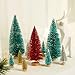 SATINIOR 60 Pieces Artificial Mini Christmas Tree Sisal Snow Trees Bottle Brush Christmas Trees Pine Trees Ornaments with Wooden Base for Christmas Party Home Decoration (6 Sizes, Multicolors)