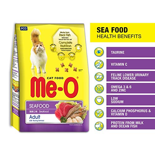 Me-O Adult Dry Cat Food, Seafood Flavor, 3 Kg 2