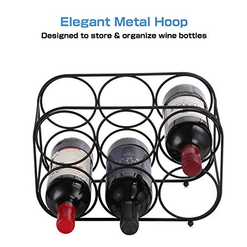Buruis 6 Bottle Countertop Wine Rack Wine Holder for Red White Wine