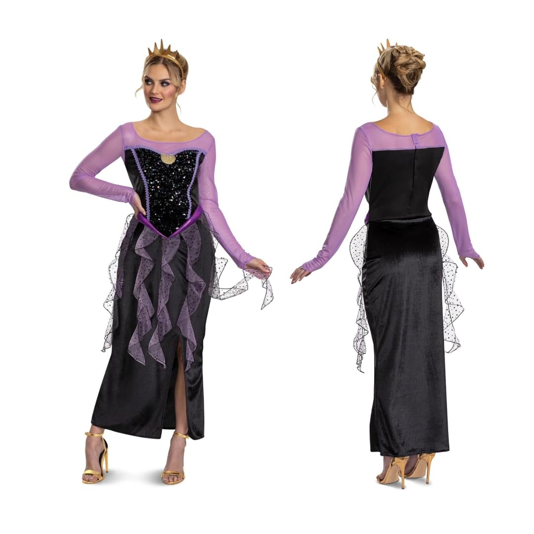 Disney Official Classic Ursula Costume Adult, The Little Mermaid Halloween Costume for Adults Large