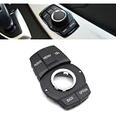 7PCS Multimedia CIC iDrive Control Button Switch Cover for BMW | Center Console Menu Control Knob Button Panel Replacement for BMW 1 2 3 4 X1 Series F20 F21 F45 F46 F48 F49 F30 F32 F33