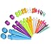 BodyJ4You 36PC Gauges Kit Ear Stretching 14G-00G Multicolor Acrylic Tapers Plugs Matching O-Ring Set