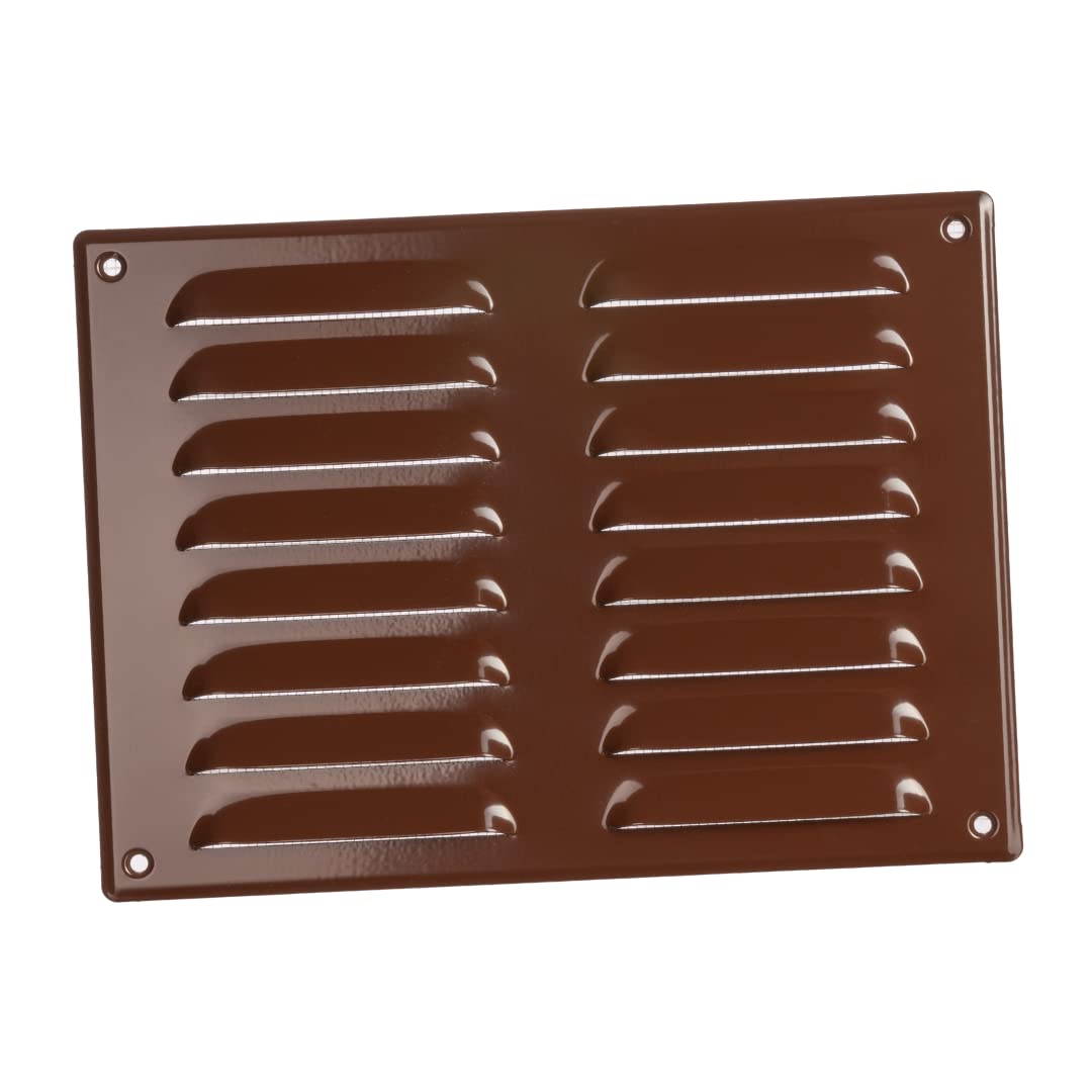 260x190mm / 10x7" inch Brown Metal Air Vent Grille Cover with Insect Mesh - Ventilation Cover