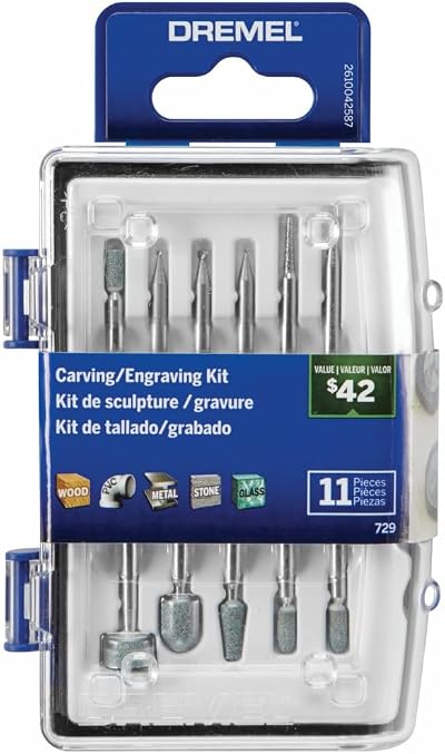 Dremel 729-01 11-Piece Carving Engraving Rotary Tool Accessories Kit