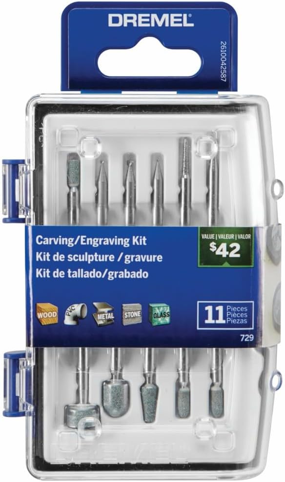 Dremel 729-01 11-Piece Carving Engraving Rotary Tool Accessories Kit