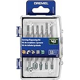 Dremel 729-01 Carving & Engraving Rotary Tool Accessories Kit, 11-Piece Assorted Set - Perfect for Use On Wood, Metal, and Gl
