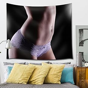 Sexy Purple Lace Lingerie Model - Fabric Tapestry, Home Decor - 51x60 inches