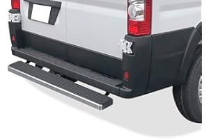 APS Rear Step Bar 5in Silver Compatible with Ram Promaster 2014-2025 Full Size Van (Nerf Bars Side Steps Side Bars)
