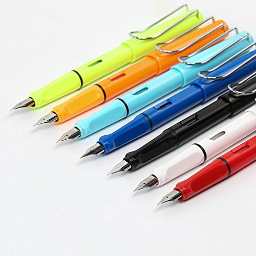 Yeefant Luxury Fountain Pen, 7 Colors Modern Classic Limited Edition Plastic Rod Extra Fine Nib 0.38mm Students Practicing Word,Executive Fountain Pens Set,Business Gift Pen,Calligraphy,White