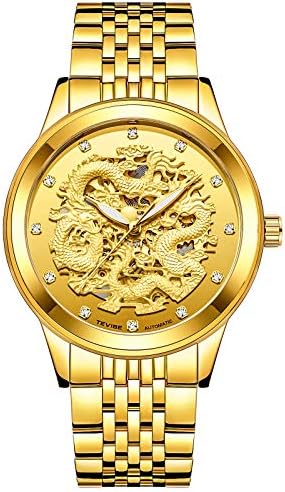 FENKOO Cool Watch TEVISE Men's Watch Automatic Men's Watch Mechanical Men's Dragon Watch