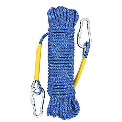 Xben Outdoor Climbing Rope Rock Climbing Rope, Escape Rope Climbing Equipment Fire Rescue Parachute Rope (96 Foot) - Blue