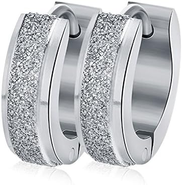 Chryssa Youree Stainless Steel Womens Hoop Earrings for Men Huggie Ear Piercings Hypoallergenic 20G (ED-75) (One Pairs: Silver)