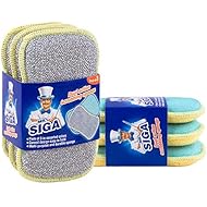 MR. SIGA Dual Action Scrubbing Sponge, Pack of 6, Size:15x8.5x2.3cm
