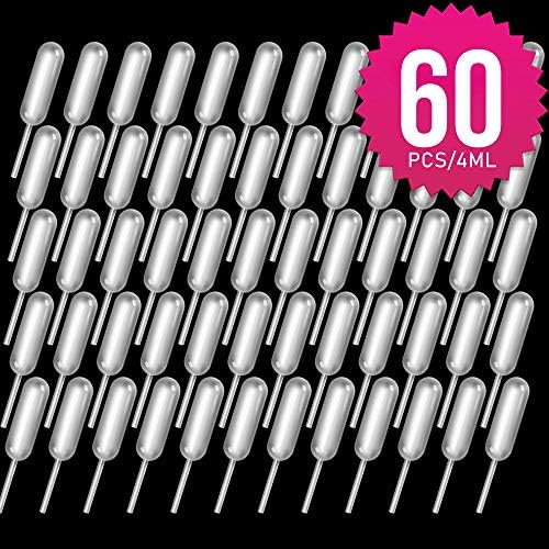 Strawberry Pipettes, Teenitor Liquor Injectors Plastic Pipettes Squeeze Dropper Disposable 4ml Mini Flavor Injector for Chocolate Strawberries Ice Cream Mini Cakes 60pcs/Set
