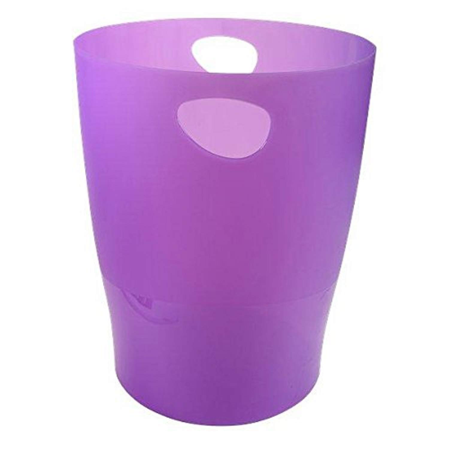 Exacompta - Ref.45319D - Set of 8 waste paper bins with ECOBIN handles - large capacity 15 liters - dimensions 26.3 x 26.3 x 33.5 cm - 1 year warranty - Translucent Purple