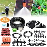 DIY Garden Drip Irrigation Kit, Plant Watering System with 50ft 1/4-inch Blank Distribution Tubing Hose Atomizing Nozzles Drippers
