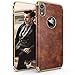 LOHASIC iPhone XR Case, Luxury Premium Leather Thin Slim Fit Soft Grip Hybrid Bumper Full Body Shockproof Protective Cover Cases Compatible with Apple iPhone XR 6.1 inch (2018) (Vintage Brown)