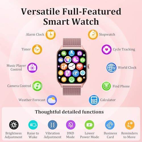 Smart Watch Women Men, 1.85'' Lightweight Screen Fitness Watch, Bluetooth Call, HR/ Blood Pressure/ Sleep Monitor, 115+ Sports Modes, Voice Control, IP68 Waterproof Compatible with Android & iPhone