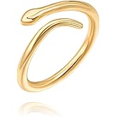 PERNNLA PEARL 18K Gold CZ Fake Diamond Stackable Rings Cute Thin Gold Engagement Adjustable Open Knuckle Rings Eternity Bands for Women