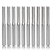 HQMaster 1/8" Shank Dia. Double Edged Straight Router Bits Straight End Mill Milling Cutter 2 Flutes CNC Cutting Tungsten Steel Straight Slot Bit Flute Length 17mm, OAL 38.5mm, Pack of 10