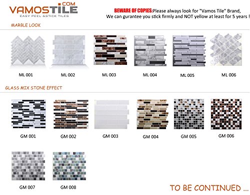 Vamos Tile Premium Anti Mold Peel and Stick Tile Backsplash,Self Adhesive Wall Tiles for Kitchen & Bathroom-11.2" x 10" (6 Sheets) - Thumbnail 6
