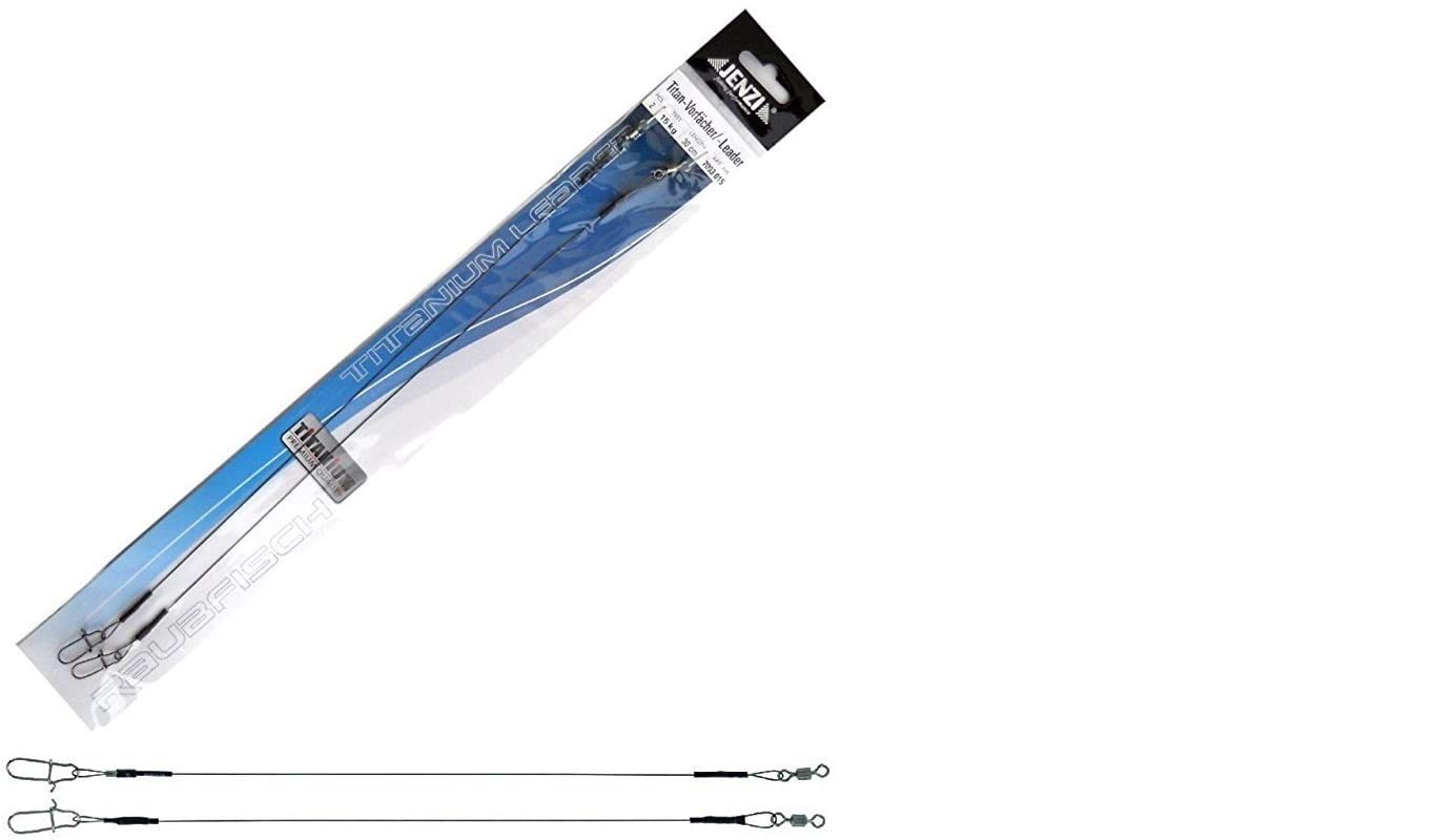 Set of 2 Packs (4 Pieces) Titan Leads To Successful Fishing 30 cm/7kg + Free Petri Heil. [German Language