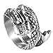Men's Vintage Gothic Stainless Steel Band Rings Silver Black Chinese Dragon Punk Biker Rings Size 11